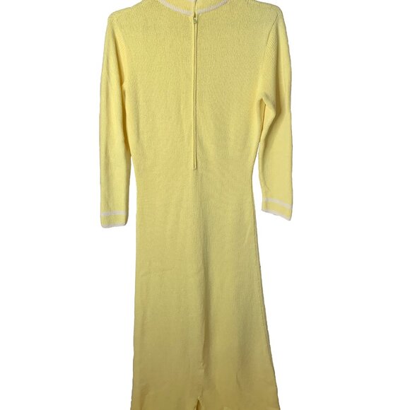 Vintage 80's Yellow Sweater Dress - Picture 3 of 4